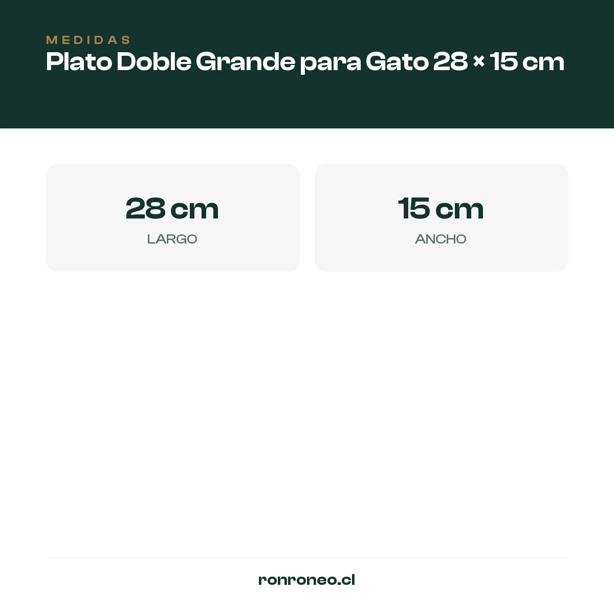 Plato Doble Grande para Gato 28 × 15 cm — foto 3