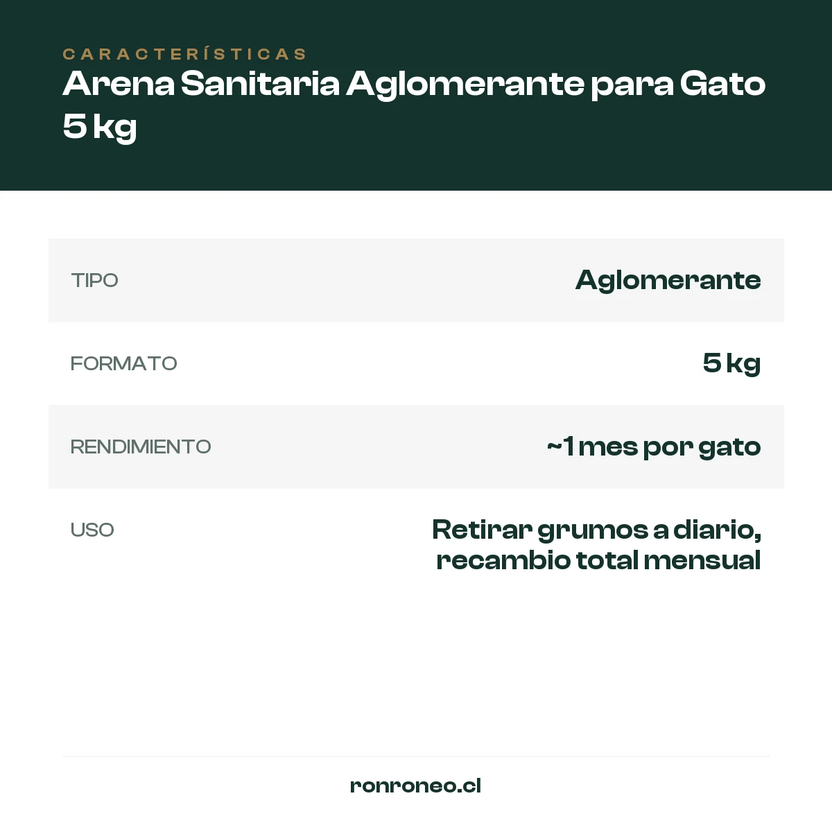 Arena Sanitaria Aglomerante para Gato 5 kg — foto 2