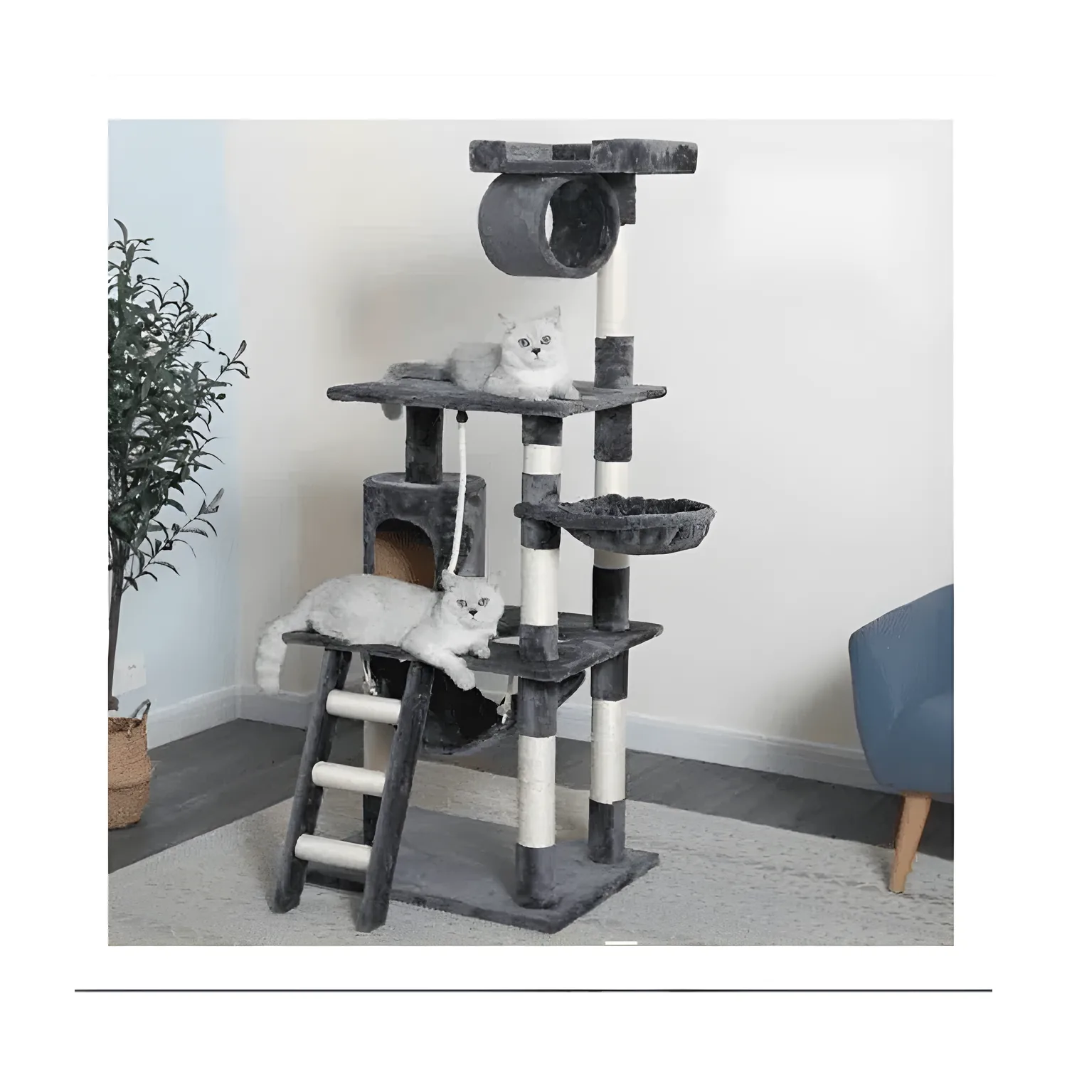 Rascador Torre Grande con Plataformas para Gato