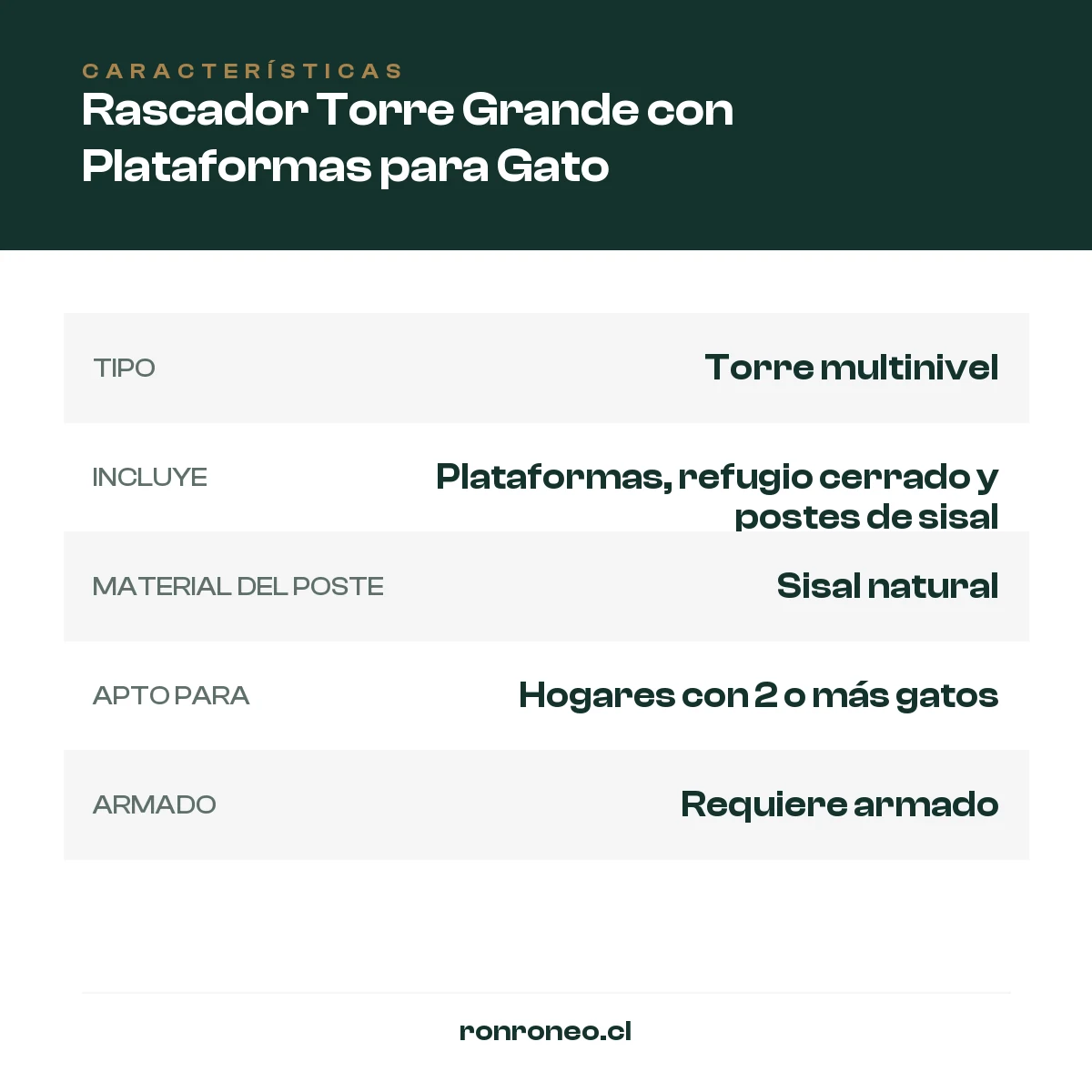 Rascador Torre Grande con Plataformas para Gato — foto 2